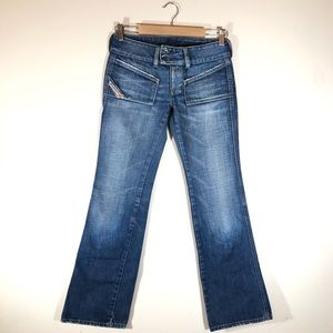 Diesel Mod Hush Low Rise Bootcut Stonewash Jeans